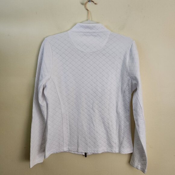 Peter Millar White Quilted Full Zip Golf Jacket Size M - Picture 3 of 9